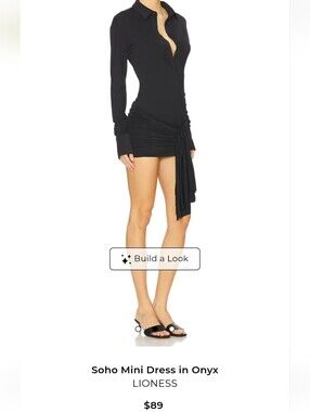 Lioness Onyx Soho Mini Dress with Side Drape